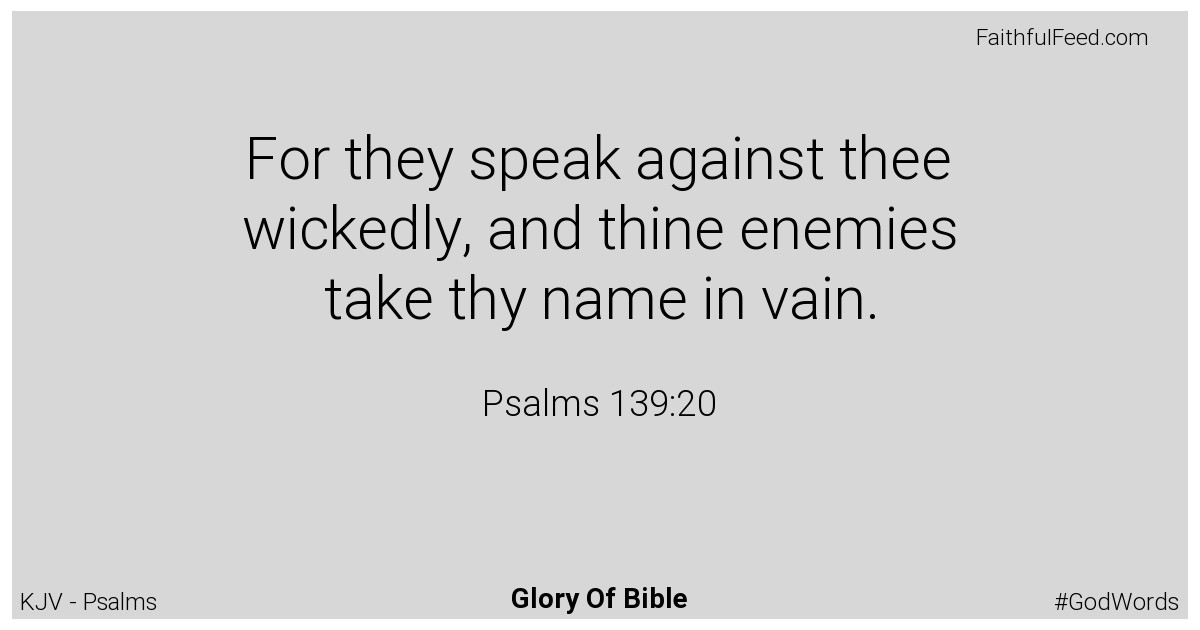 Psalms 139:20 - Kjv