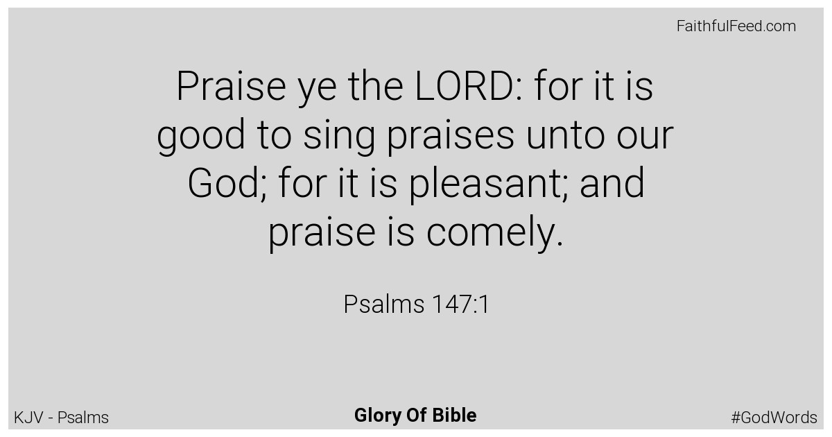 Psalms 147:1 - Kjv