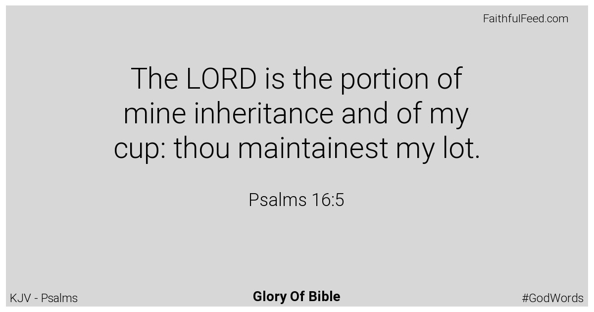 Psalms 16:5 - Kjv