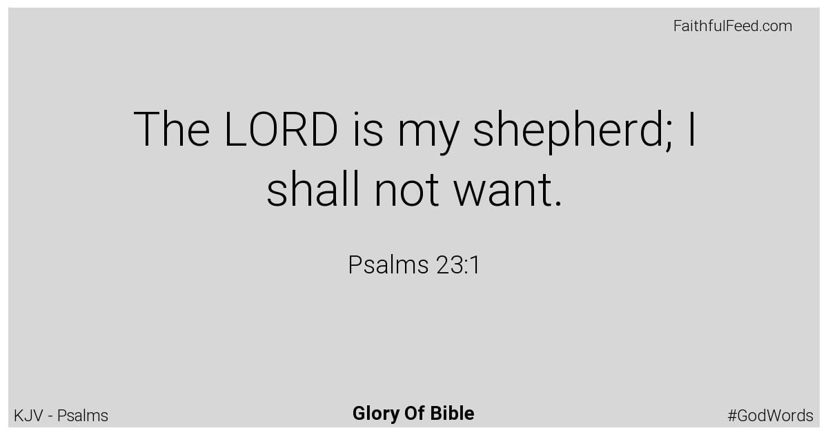 Psalms 23:1 - Kjv