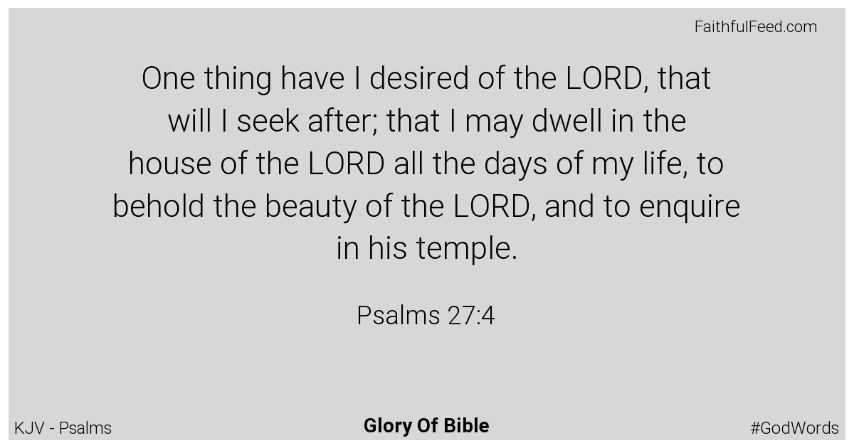 Psalms 27:4 - Kjv