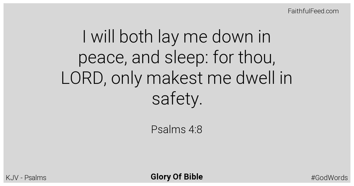 Psalms 4:8 - Kjv