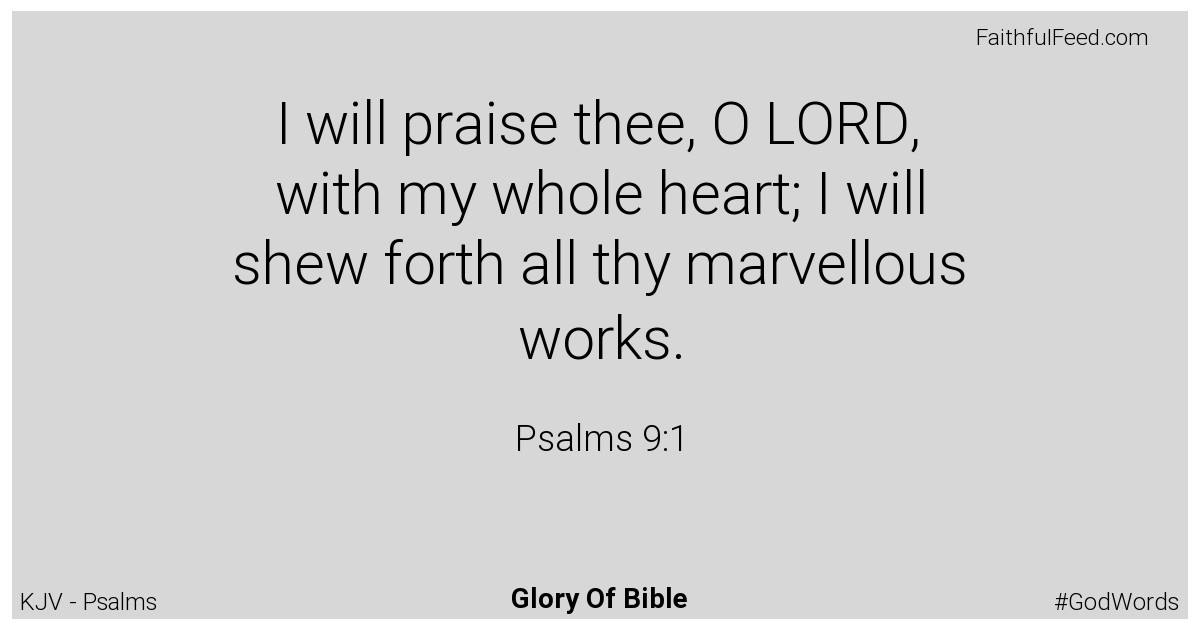 Psalms 9:1 - Kjv