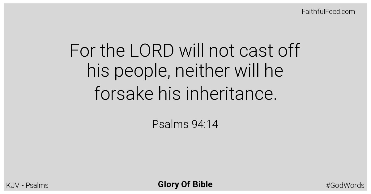 Psalms 94:14 - Kjv