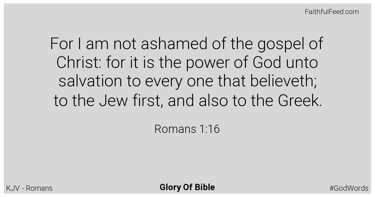 Romans 1:16 - Kjv