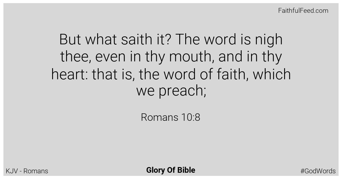 Romans 10:8 - Kjv