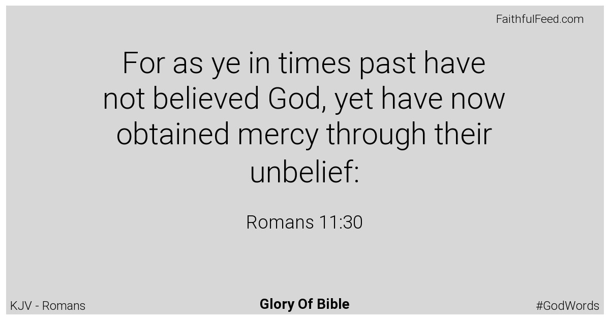 Romans 11:30 - Kjv