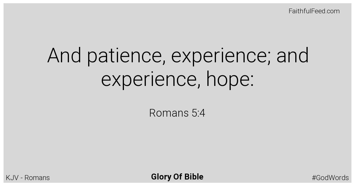 Romans 5:4 - Kjv