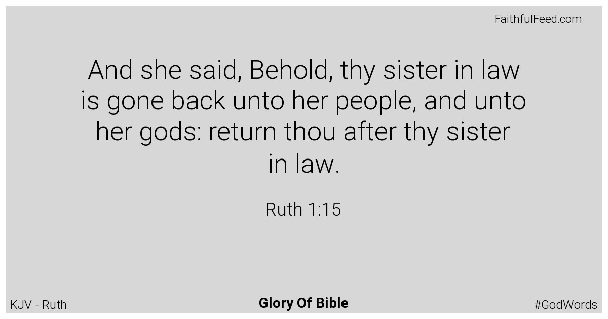 Ruth 1:15 - Kjv