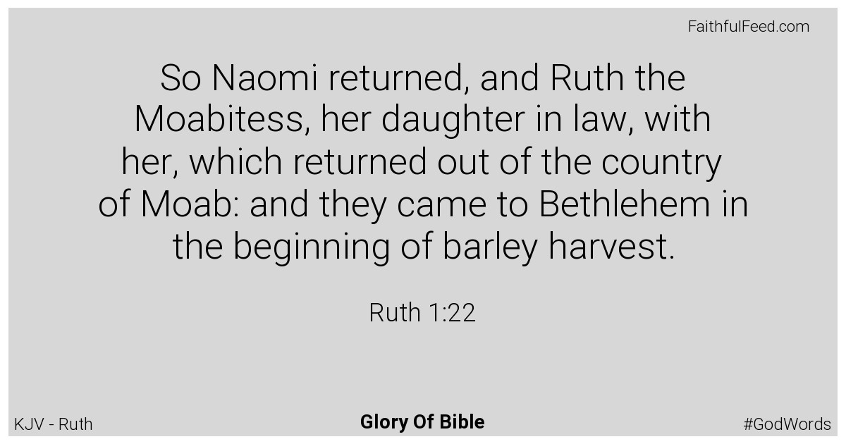 Ruth 1:22 - Kjv