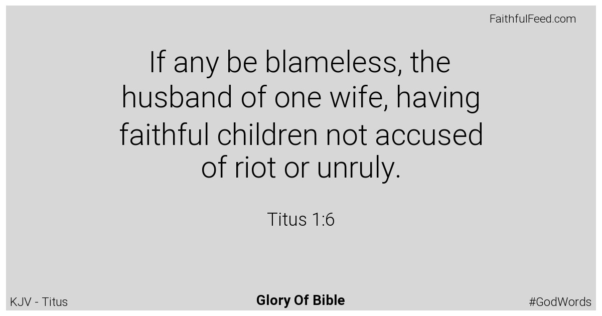 Titus 1:6 - Kjv