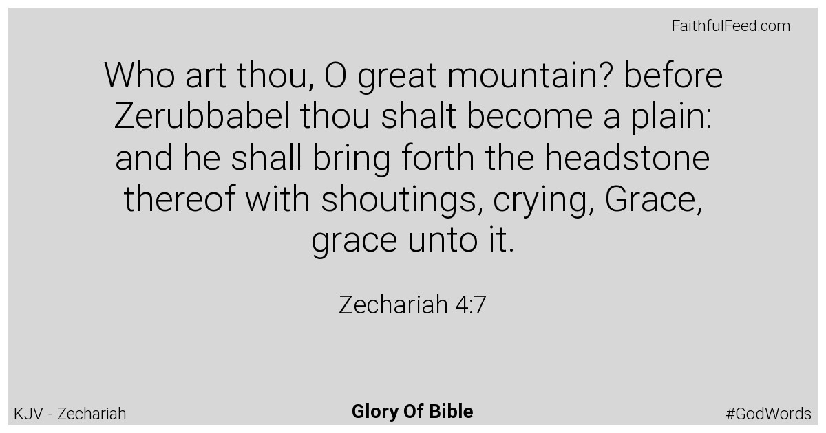 Zechariah 4:7 - Kjv