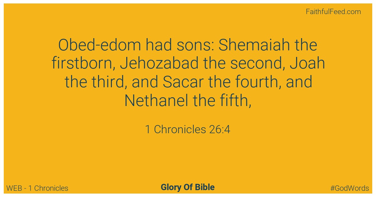 1-chronicles 26:4 - Web