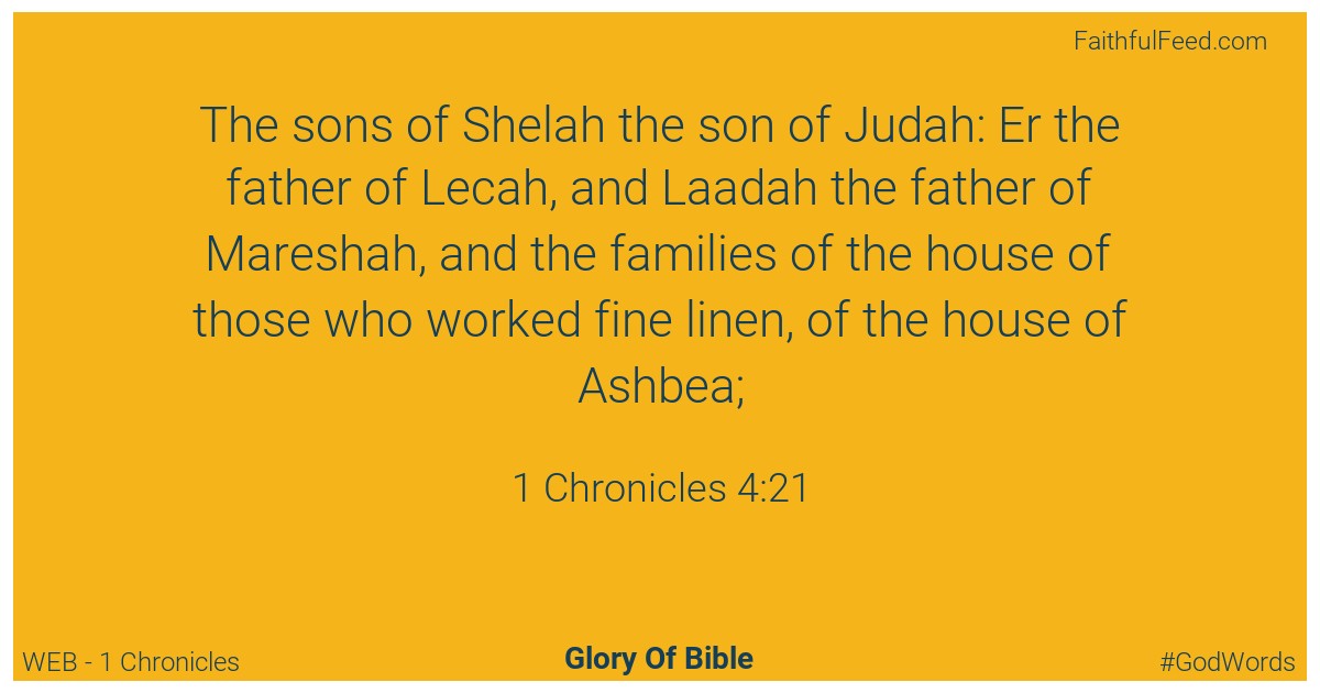 1-chronicles 4:21 - Web