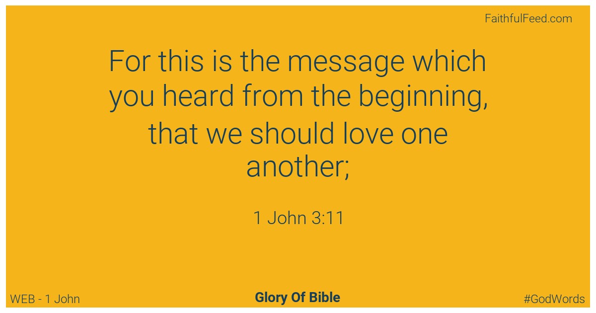 1-john 3:11 - Web