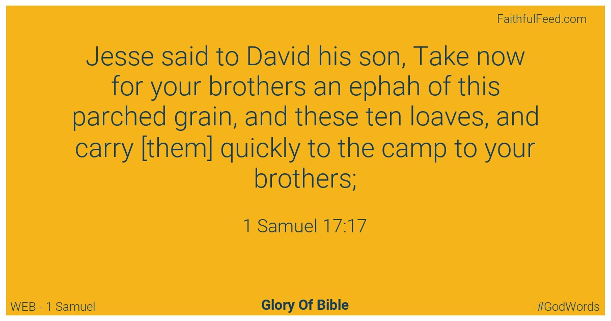 1-samuel 17:17 - Web