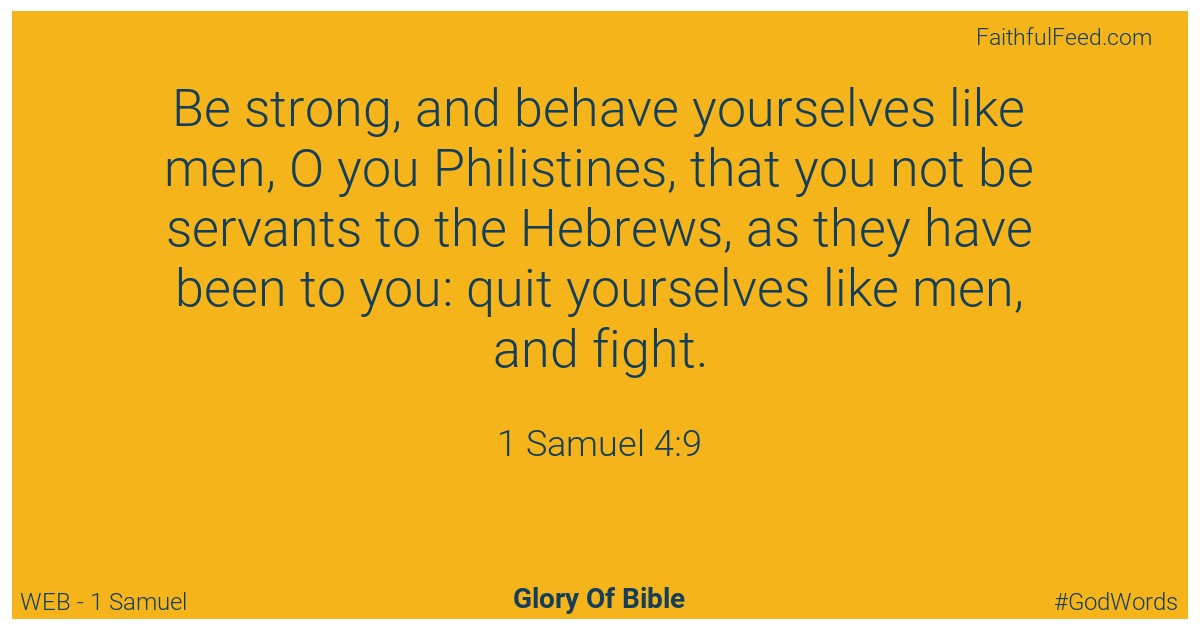 1-samuel 4:9 - Web