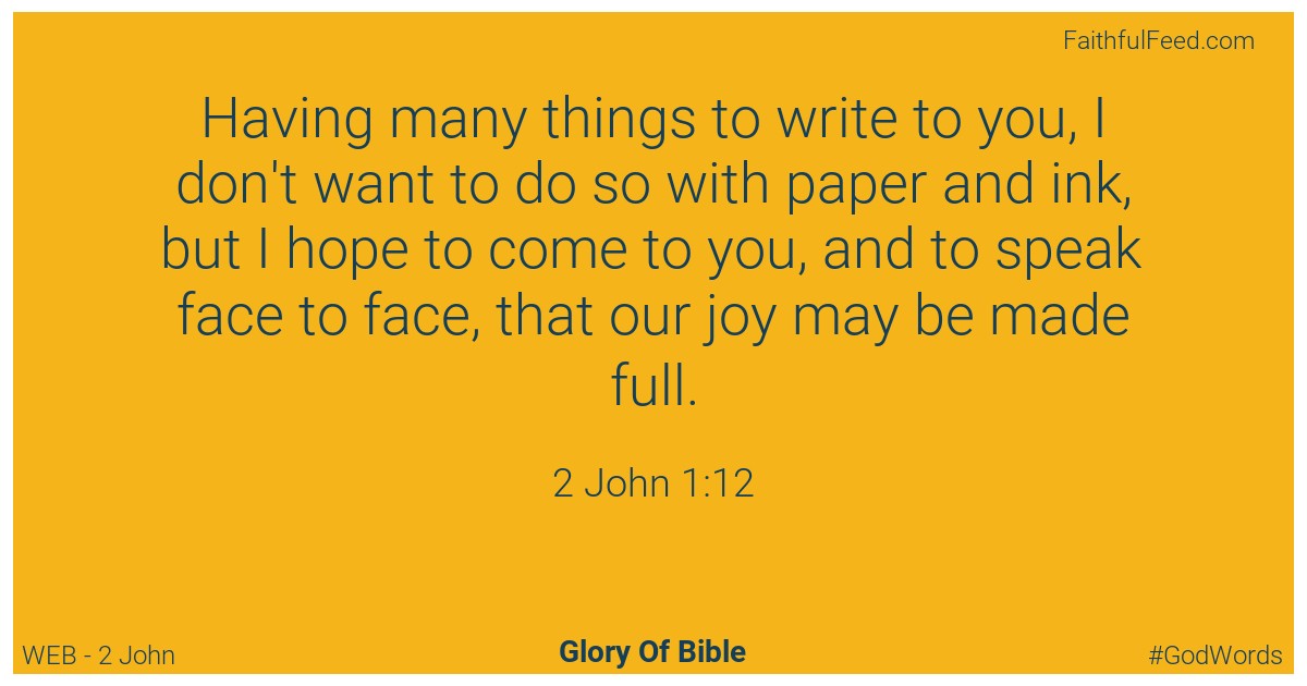 2-john 1:12 - Web