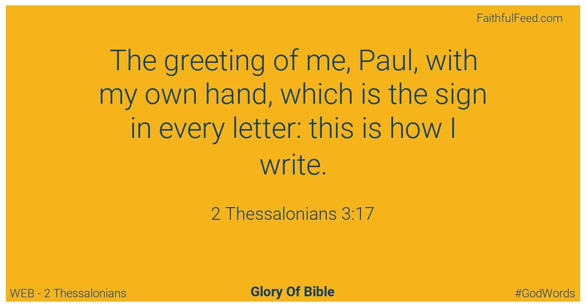 2-thessalonians 3:17 - Web