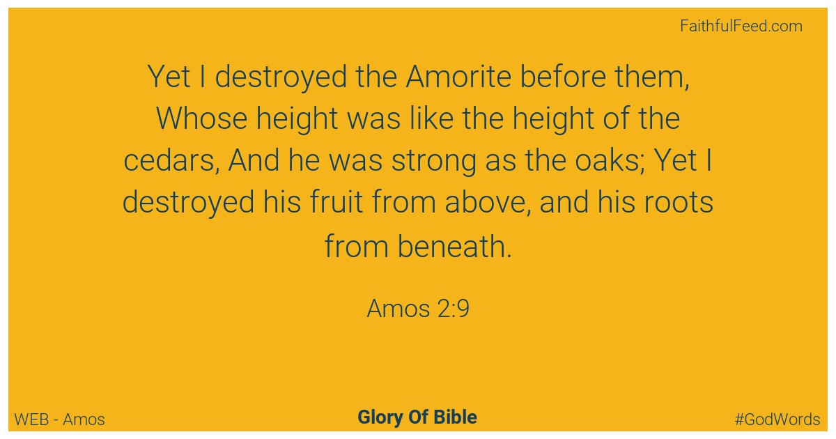 Amos 2:9 - Web