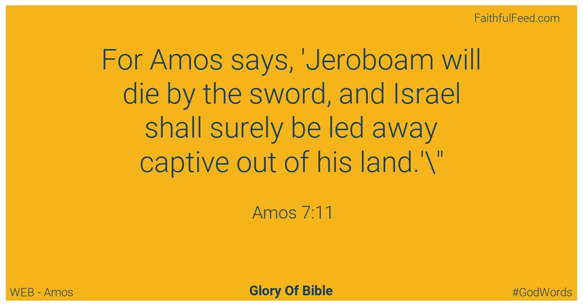 Amos 7:11 - Web