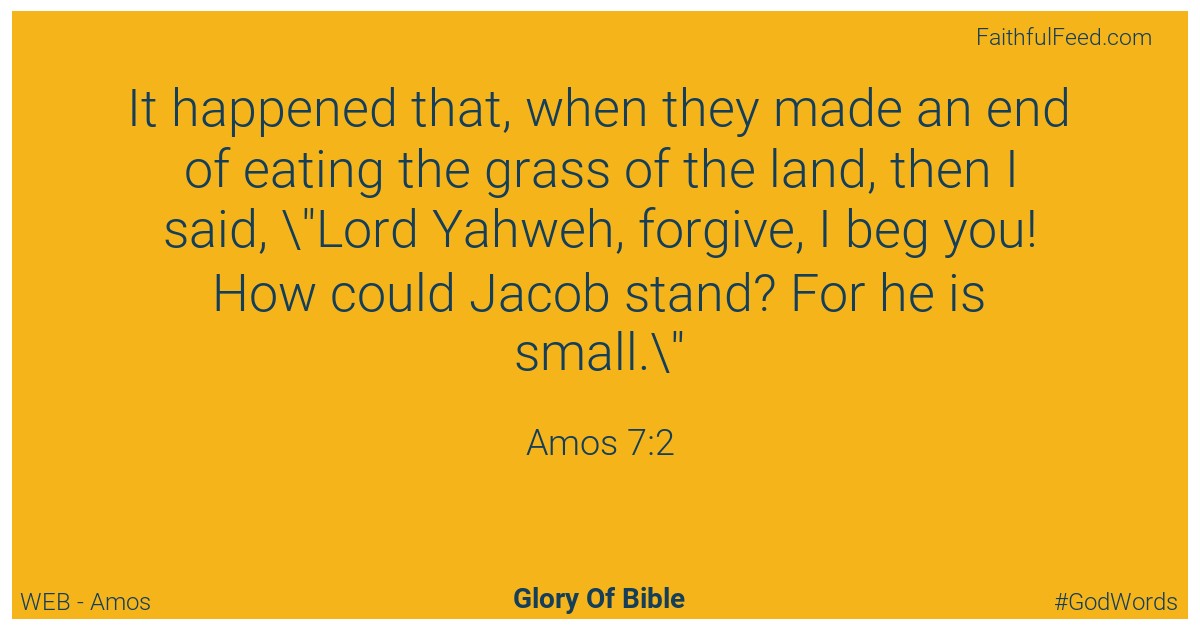 Amos 7:2 - Web