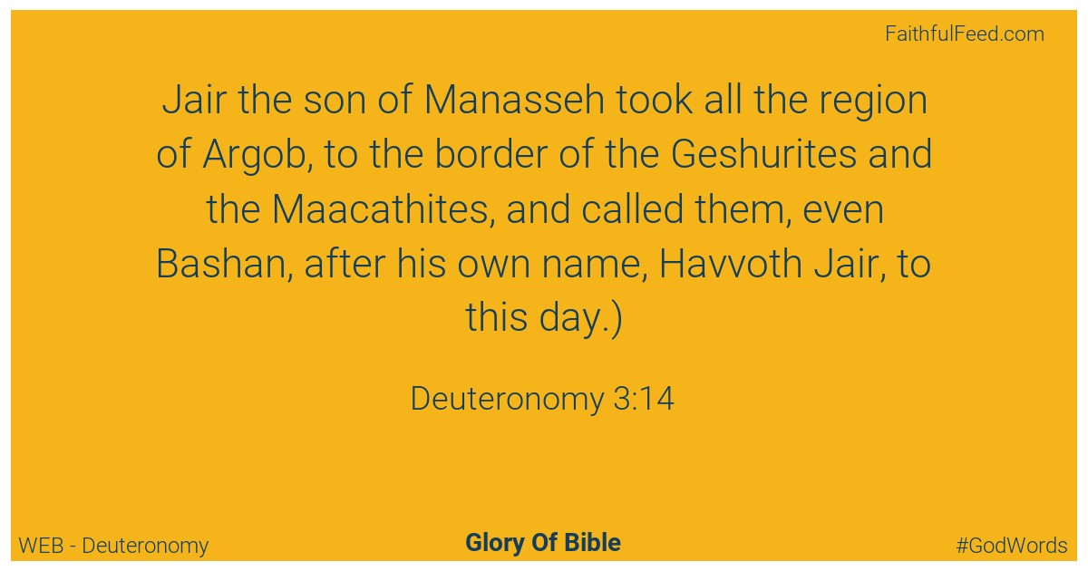 Deuteronomy 3:14 - Web