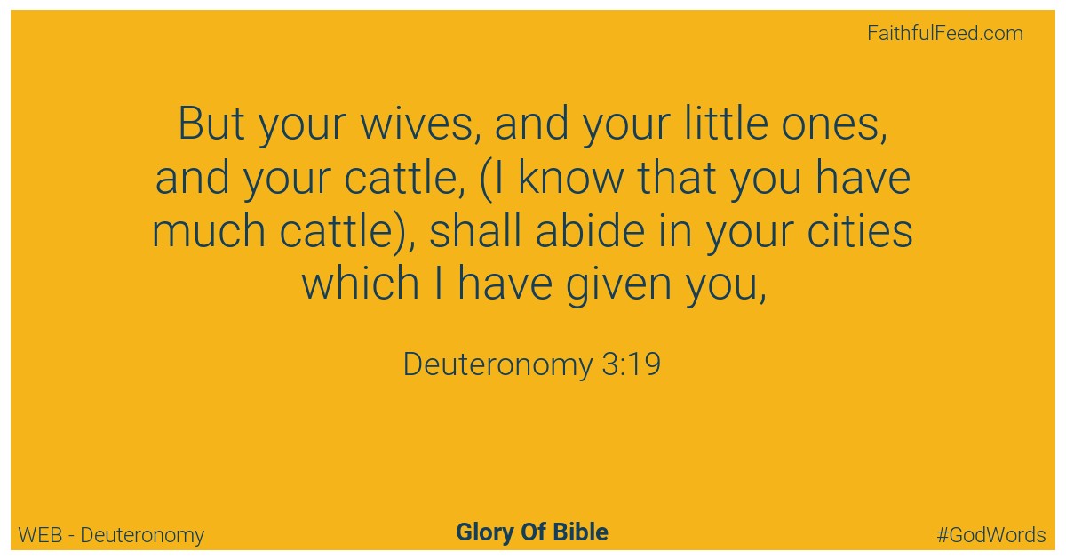 Deuteronomy 3:19 - Web