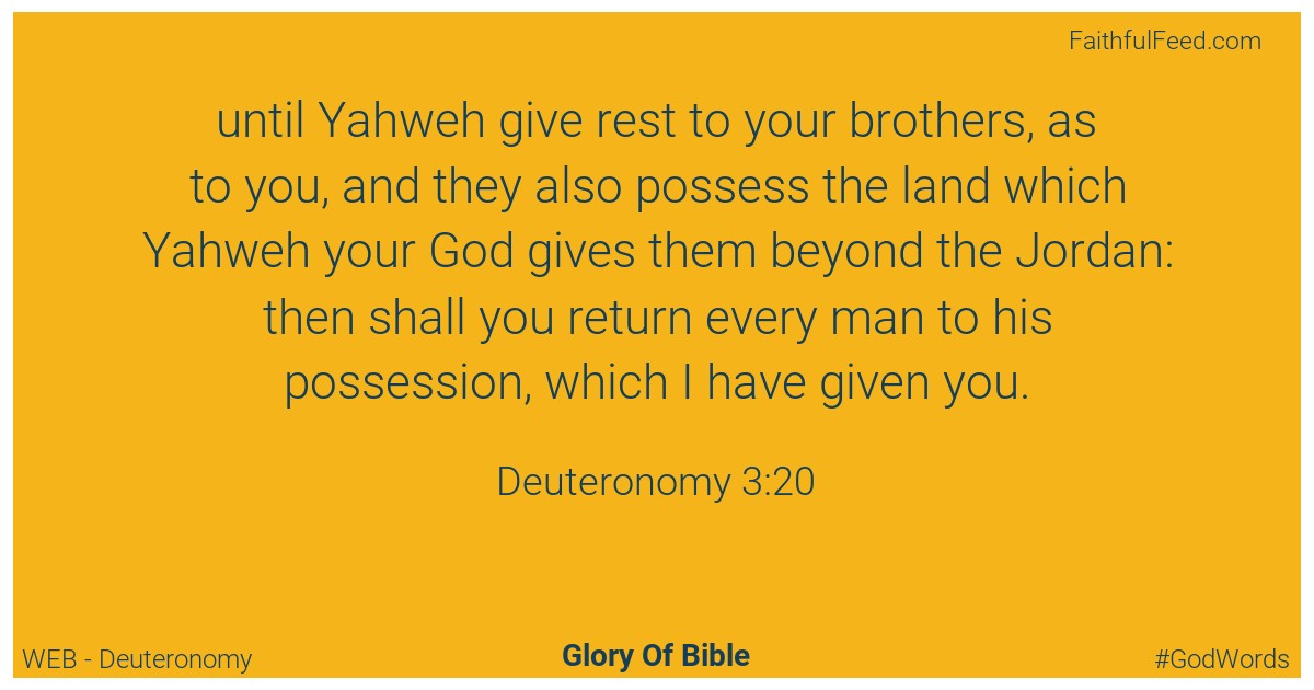 Deuteronomy 3:20 - Web