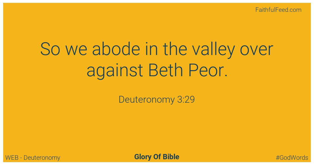 Deuteronomy 3:29 - Web