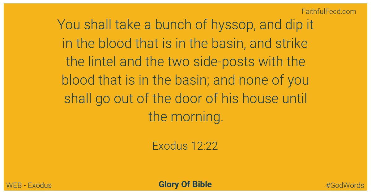 Exodus 12:22 - Web