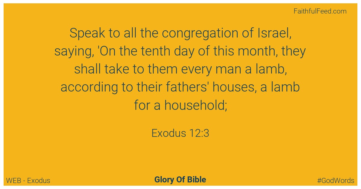 Exodus 12:3 - Web