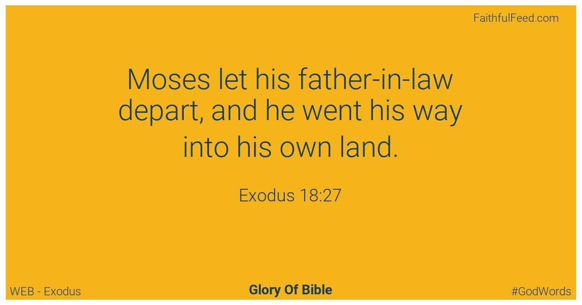 Exodus 18:27 - Web