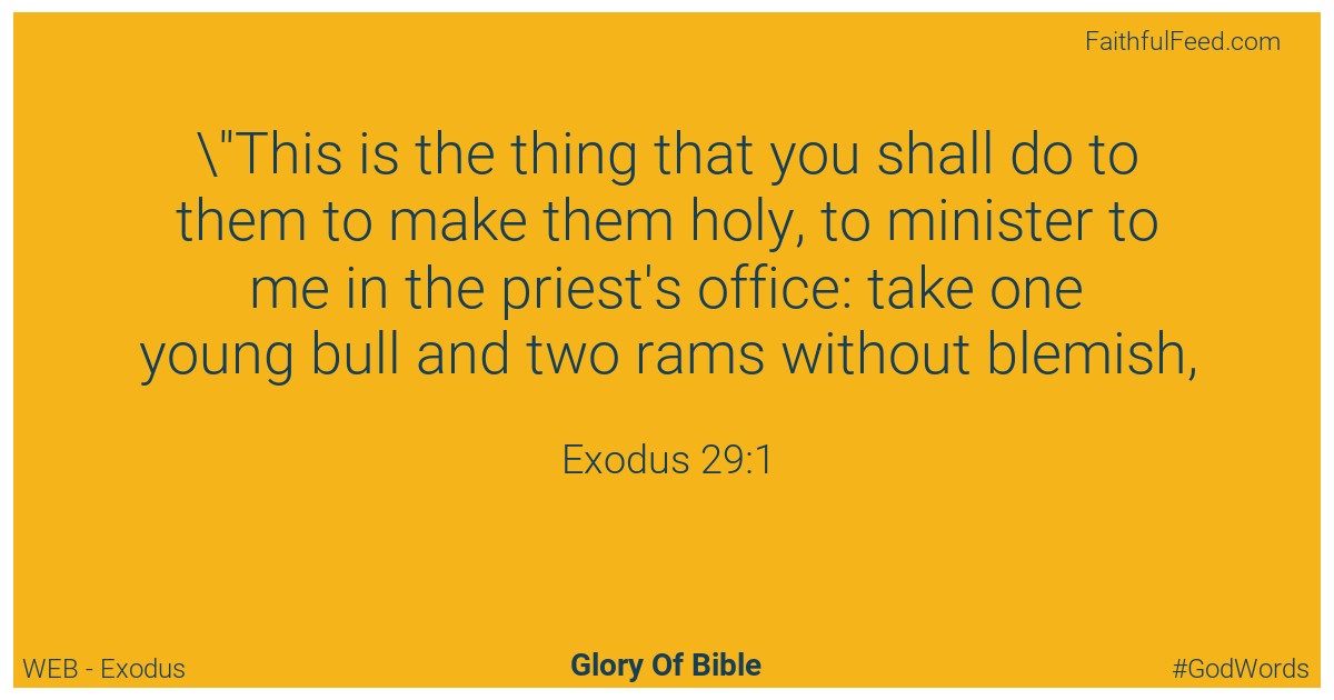 Exodus 29:1 - Web