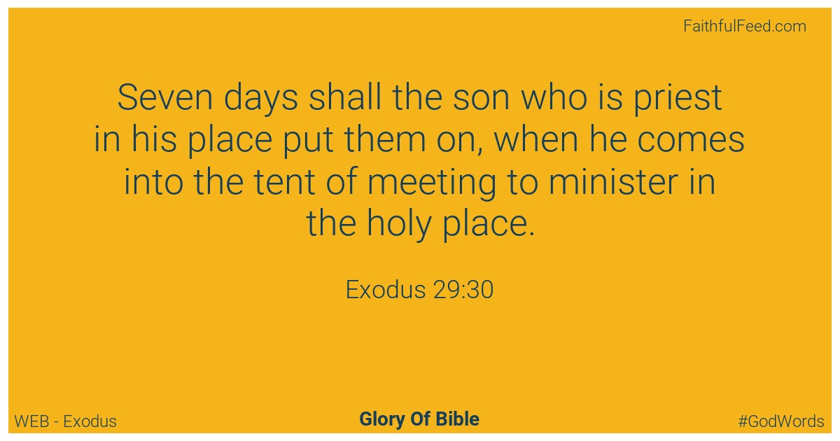 Exodus 29:30 - Web