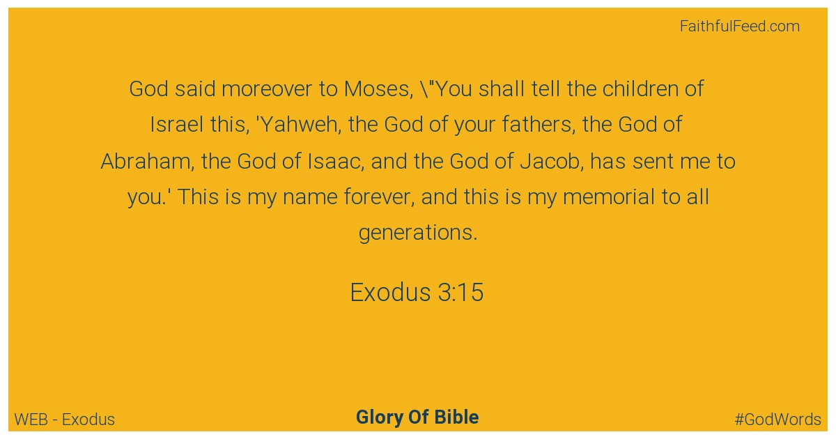 Exodus 3:15 - Web