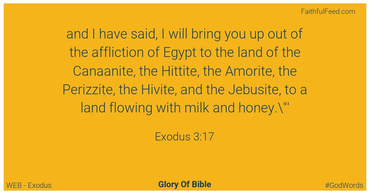 Exodus 3:17 - Web