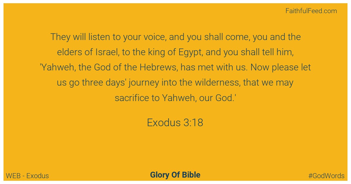 Exodus 3:18 - Web