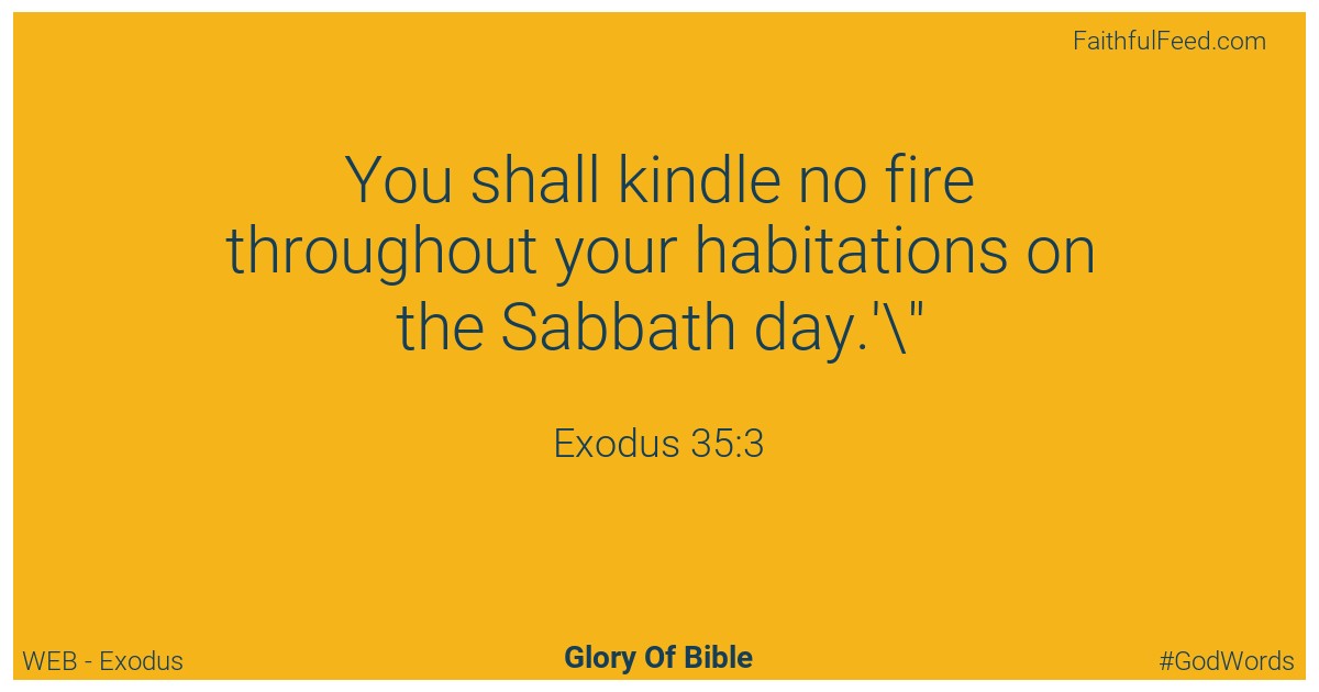 Exodus 35:3 - Web