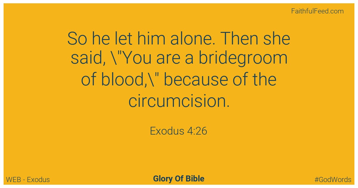 Exodus 4:26 - Web