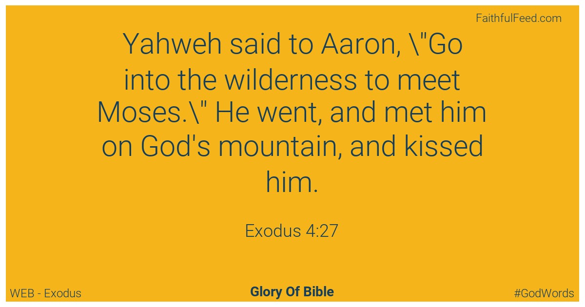 Exodus 4:27 - Web