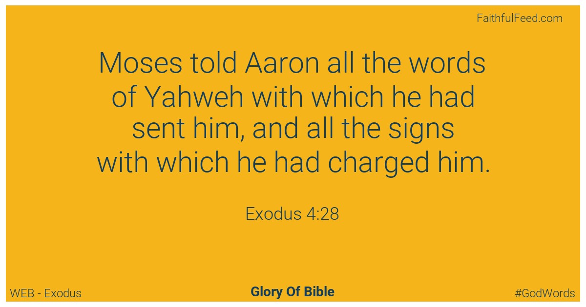 Exodus 4:28 - Web