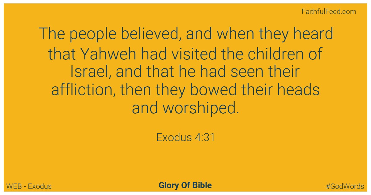 Exodus 4:31 - Web