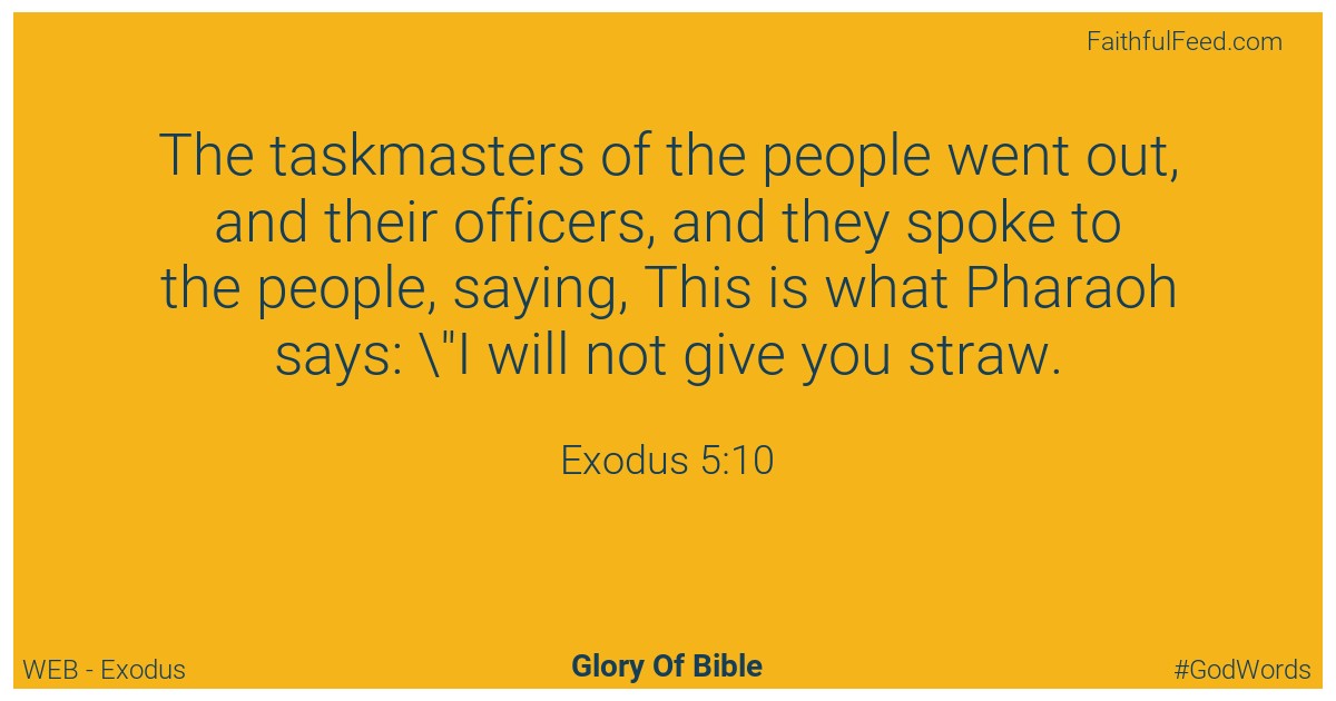 Exodus 5:10 - Web