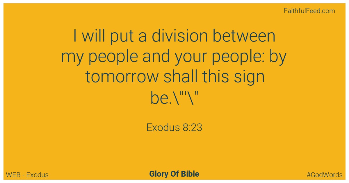 Exodus 8:23 - Web