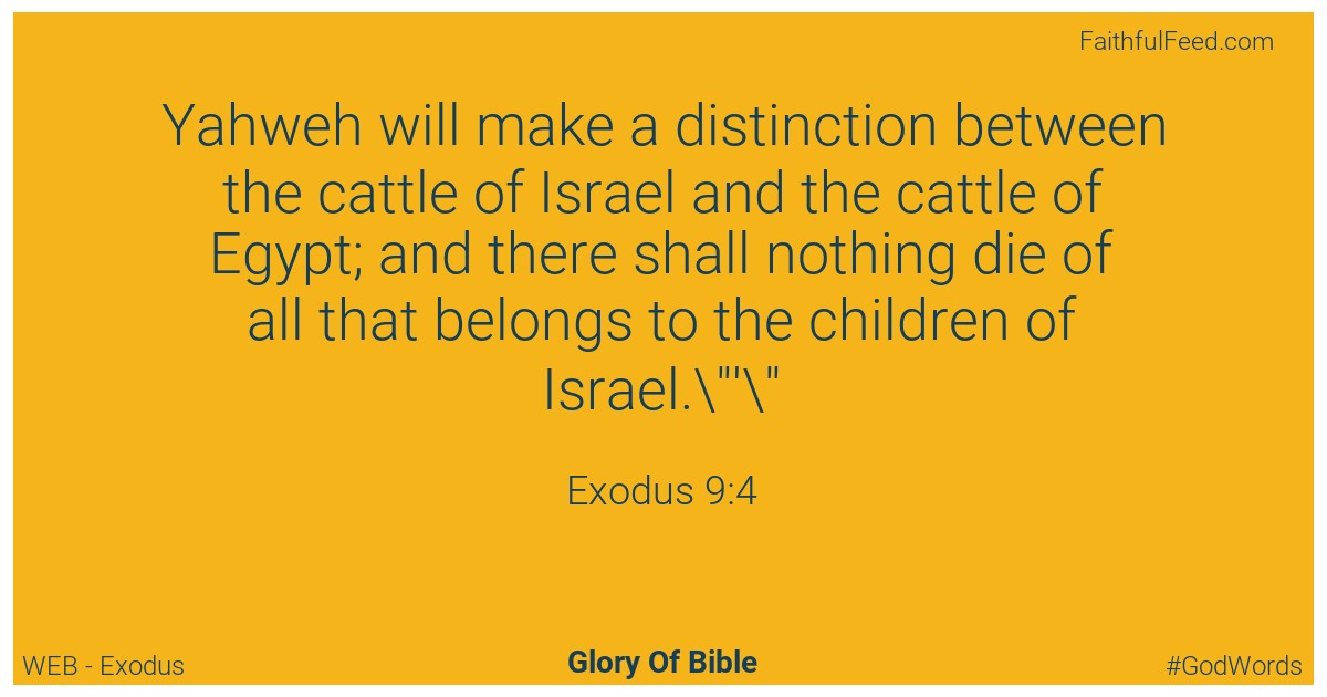 Exodus 9:4 - Web