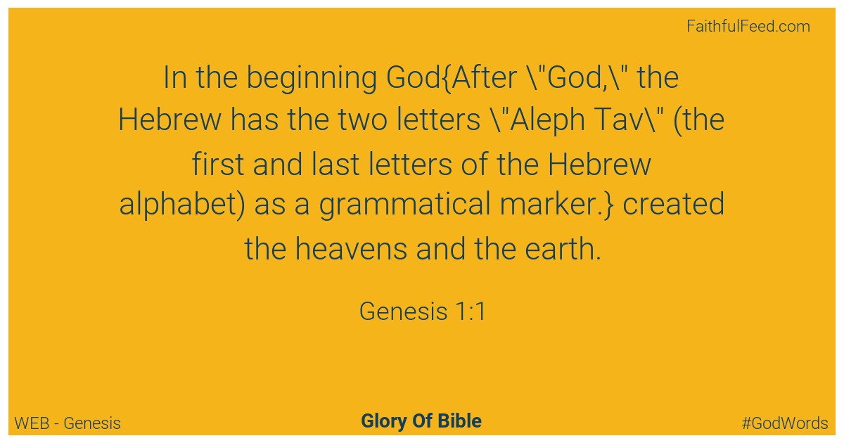 Genesis 1:1 - Web