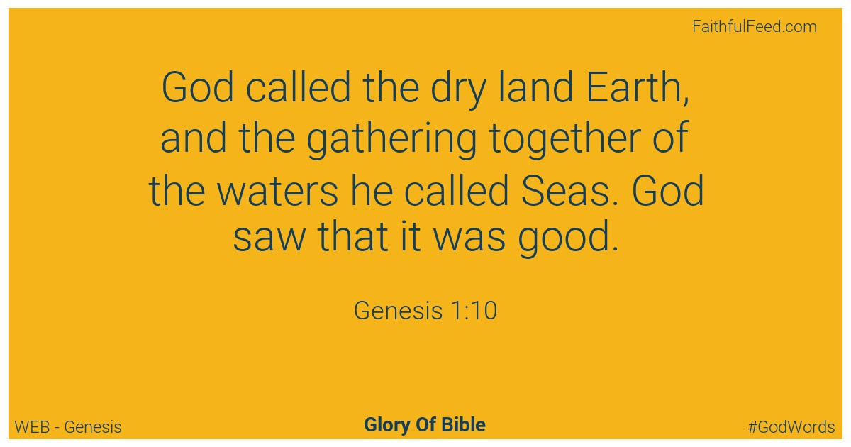 Genesis 1:10 - Web