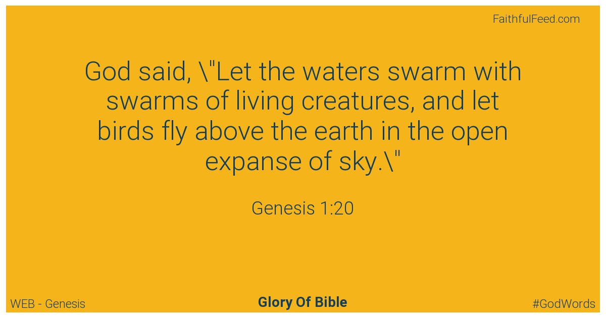 Genesis 1:20 - Web