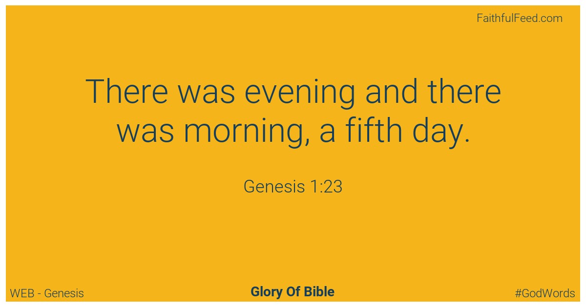 Genesis 1:23 - Web